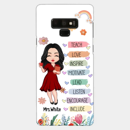 Teacher Floral Rainbow Personalized Phone case Teacher Appreciation Thank