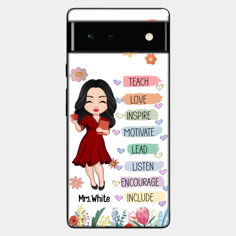 Teacher Floral Rainbow Personalized Phone case Teacher Appreciation Thank