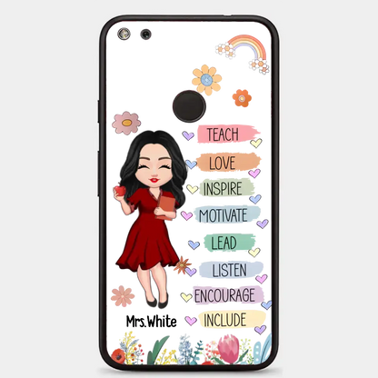 Teacher Floral Rainbow Personalized Phone case Teacher Appreciation Thank