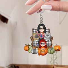 Grandma's Little Pumpkins Fall Season Personalized Keychain