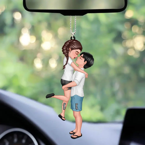Summer Doll Couple Kissing Hugging Personalized Ornament