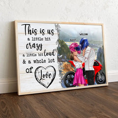 This Is Us A Little Bit Crazy Personalized Poster Print, Sport Biker Couple Gift