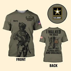 Walked The Walk, Military Custom Division - Veterans Personalized T-Shirts - Veterans Day Gifts for Dad and Grandpa