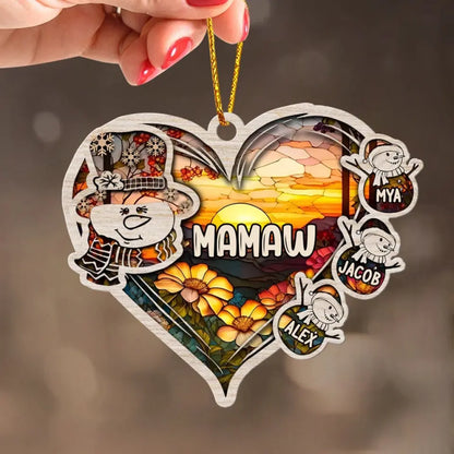 Suncatcher Nana Cute Personalized Acrylic Ornament Christmas Gift For Grandma