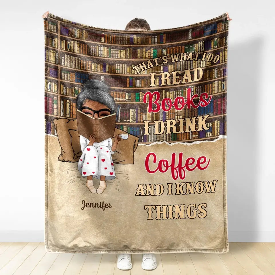 Reading Chibi Just A Girl Who Loves Books - Personalized Custom Fleece Blanket