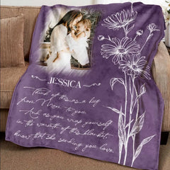 Personalized Memorial Mother Blanket, Sympathy Gifts For Loss Of Mother, Gift For Mom In Heaven