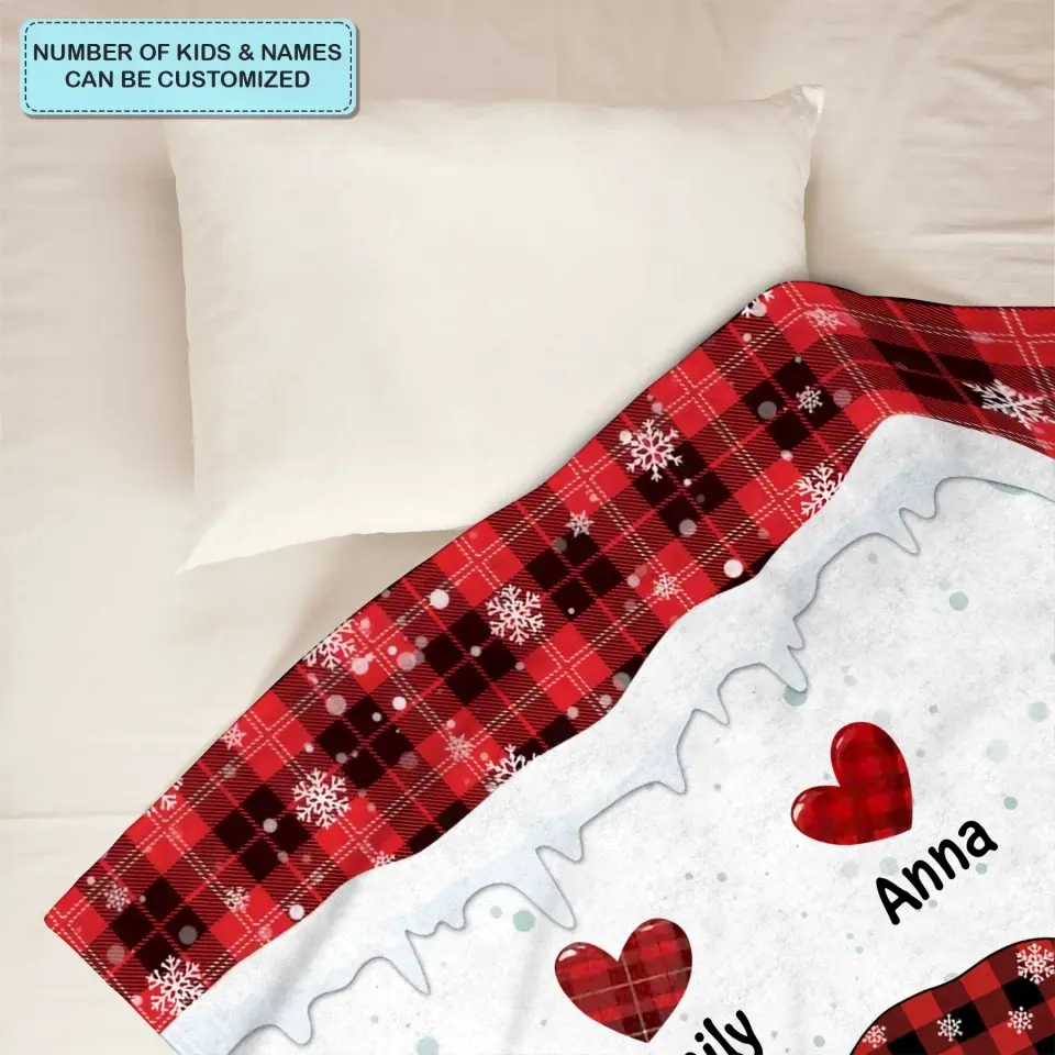 Christmas Snowman Nana - Personalized Custom Blanket - Christmas Gift For Grandma, Mom, Family Members - 50% OFF