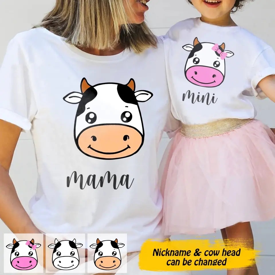 Personalized cow clothing for parents and children