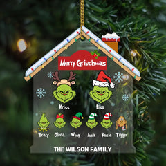 Merry Grinchmas 2023 - Personalized Christmas Gifts Custom Acrylic Ornament For Family