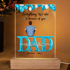 Best Dad Ever - Father,Children and Pet - Personalized Acrylic Plaque - Best Gift For Father