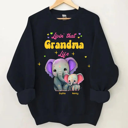Personalized Livin That Grandma Life Elephant Color Print Clothing