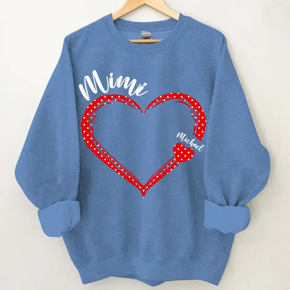 Personalized grandma Nana Mommy aunt child name heart-shaped clothes