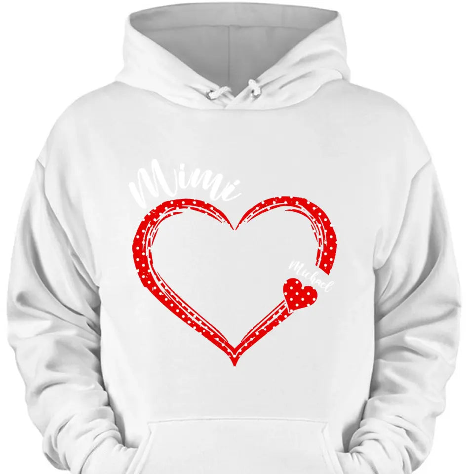 Personalized grandma Nana Mommy aunt child name heart-shaped clothes