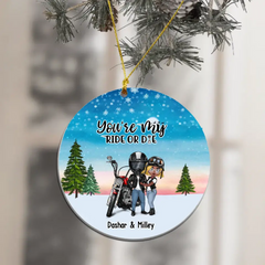 You're My Ride Or Die - Personalized Gifts Custom Motorcycle Ornament For Biker Couples, Motorcycle Lovers