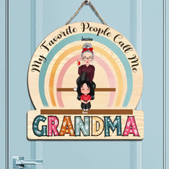 Personalized My Favorite People Call Me Grandma Kids Names Wood Sign Printed