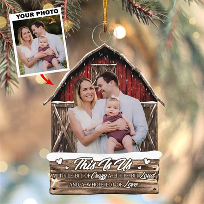This Is Us A Whole Lot Of Love - Custom Photo Mica Ornament - Christmas, Birthday Gift For Family Members, Husband, Wife