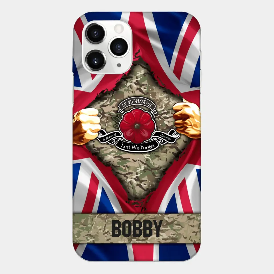 Personalized British Soldier Phone Case