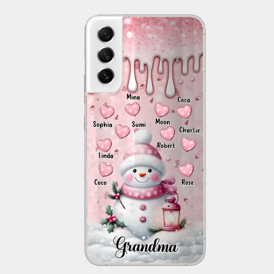 Custom Personalized Snowman Grandma Phone Case - Christmas Gift Idea For Grandma - Up to 10 Kids - Case For iPhone/Samsung/GooglePixel - Grandma