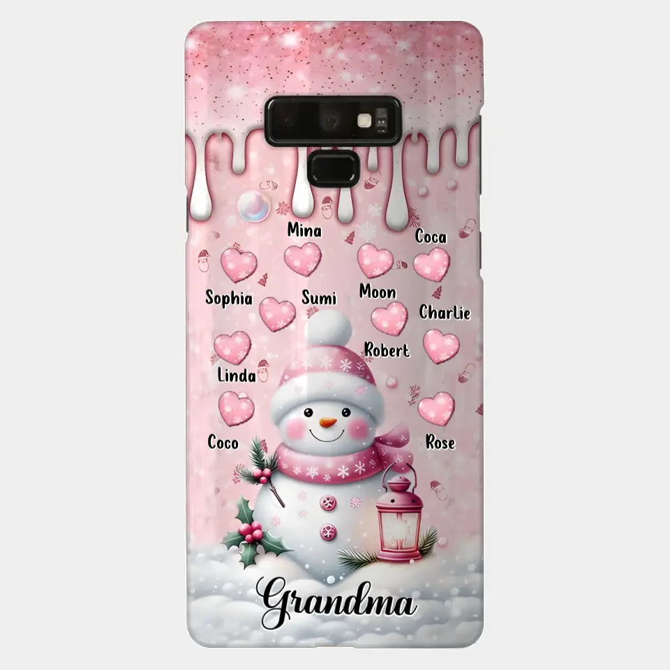 Custom Personalized Snowman Grandma Phone Case - Christmas Gift Idea For Grandma - Up to 10 Kids - Case For iPhone/Samsung/GooglePixel - Grandma