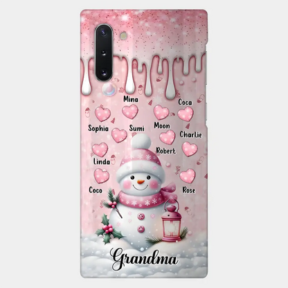 Custom Personalized Snowman Grandma Phone Case - Christmas Gift Idea For Grandma - Up to 10 Kids - Case For iPhone/Samsung/GooglePixel - Grandma