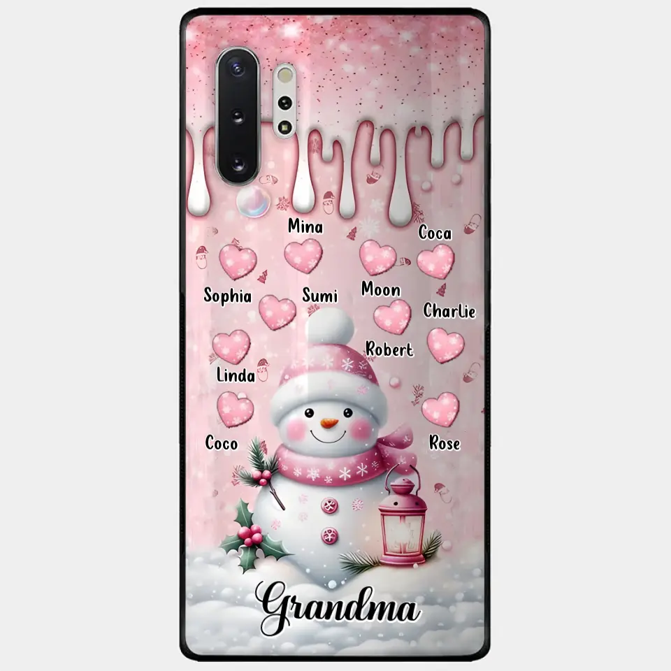Custom Personalized Snowman Grandma Phone Case - Christmas Gift Idea For Grandma - Up to 10 Kids - Case For iPhone/Samsung/GooglePixel - Grandma