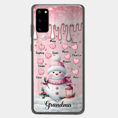 Custom Personalized Snowman Grandma Phone Case - Christmas Gift Idea For Grandma - Up to 10 Kids - Case For iPhone/Samsung/GooglePixel - Grandma