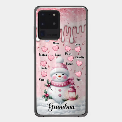 Custom Personalized Snowman Grandma Phone Case - Christmas Gift Idea For Grandma - Up to 10 Kids - Case For iPhone/Samsung/GooglePixel - Grandma