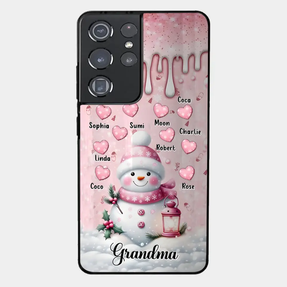Custom Personalized Snowman Grandma Phone Case - Christmas Gift Idea For Grandma - Up to 10 Kids - Case For iPhone/Samsung/GooglePixel - Grandma