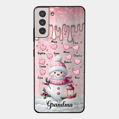 Custom Personalized Snowman Grandma Phone Case - Christmas Gift Idea For Grandma - Up to 10 Kids - Case For iPhone/Samsung/GooglePixel - Grandma