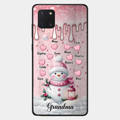 Custom Personalized Snowman Grandma Phone Case - Christmas Gift Idea For Grandma - Up to 10 Kids - Case For iPhone/Samsung/GooglePixel - Grandma