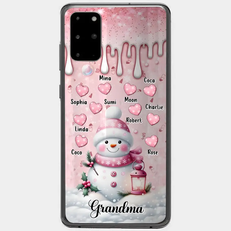 Custom Personalized Snowman Grandma Phone Case - Christmas Gift Idea For Grandma - Up to 10 Kids - Case For iPhone/Samsung/GooglePixel - Grandma