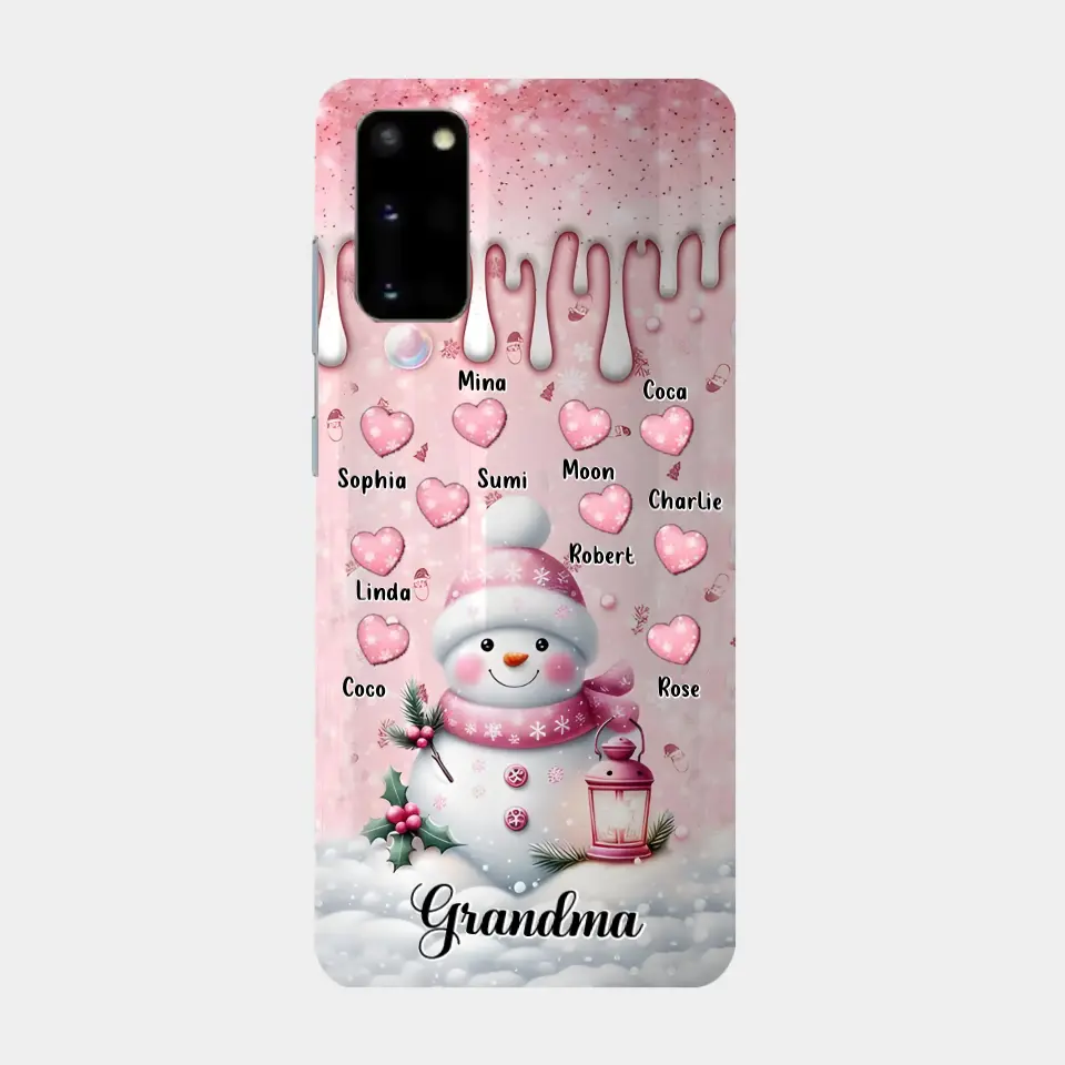 Custom Personalized Snowman Grandma Phone Case - Christmas Gift Idea For Grandma - Up to 10 Kids - Case For iPhone/Samsung/GooglePixel - Grandma