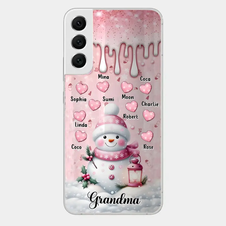 Custom Personalized Snowman Grandma Phone Case - Christmas Gift Idea For Grandma - Up to 10 Kids - Case For iPhone/Samsung/GooglePixel - Grandma