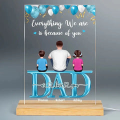 Best Dad Ever - Father,Children and Pet - Personalized Acrylic Plaque - Best Gift For Father