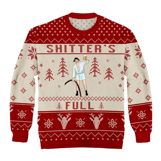 Sh*tter's Full Ugly Christmas Sweater - Personalized Wool Sweater, All-Over-Print Sweatshirt
