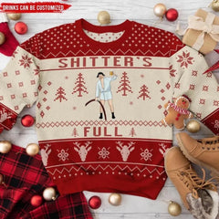 Sh*tter's Full Ugly Christmas Sweater - Personalized Wool Sweater, All-Over-Print Sweatshirt