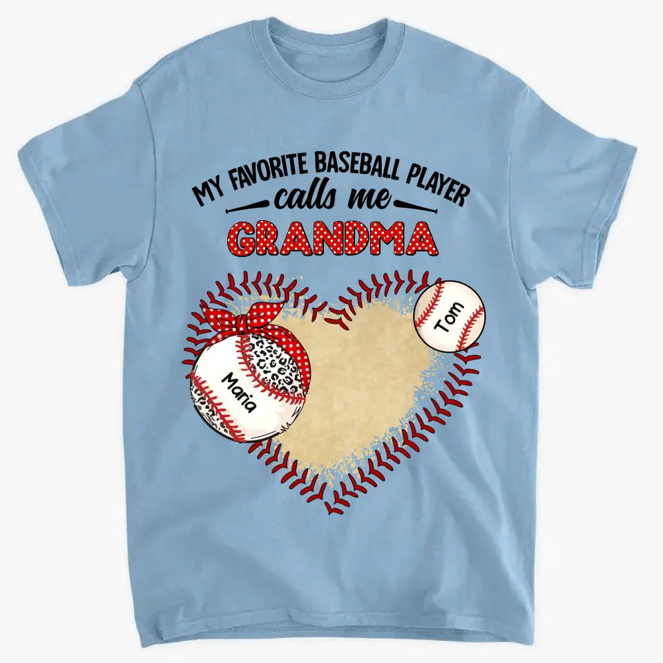 Personalized "My Favorite Baseball Player Calls Me Grandma" Print Clothing