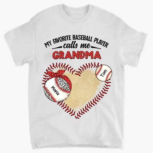 Personalized "My Favorite Baseball Player Calls Me Grandma" Print Clothing