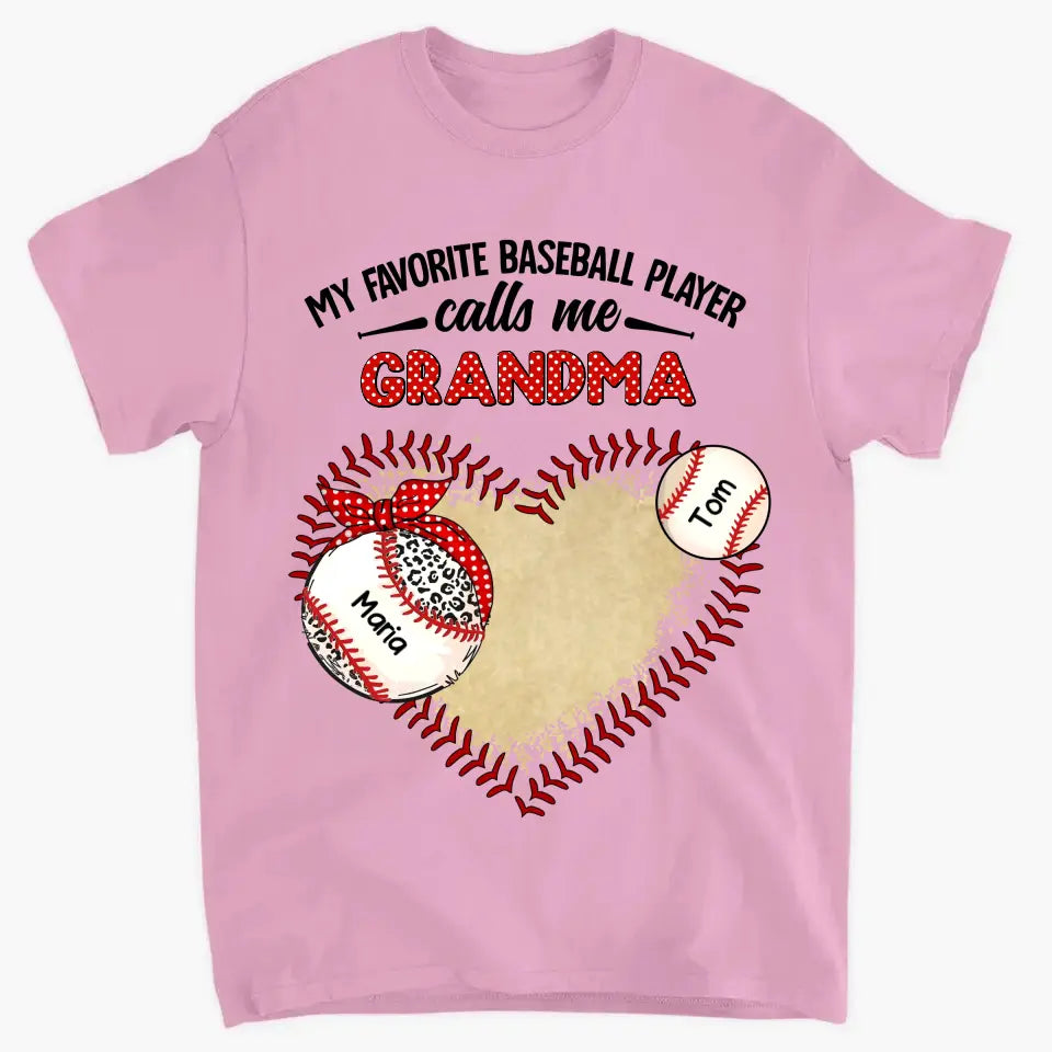 Personalized "My Favorite Baseball Player Calls Me Grandma" Print Clothing