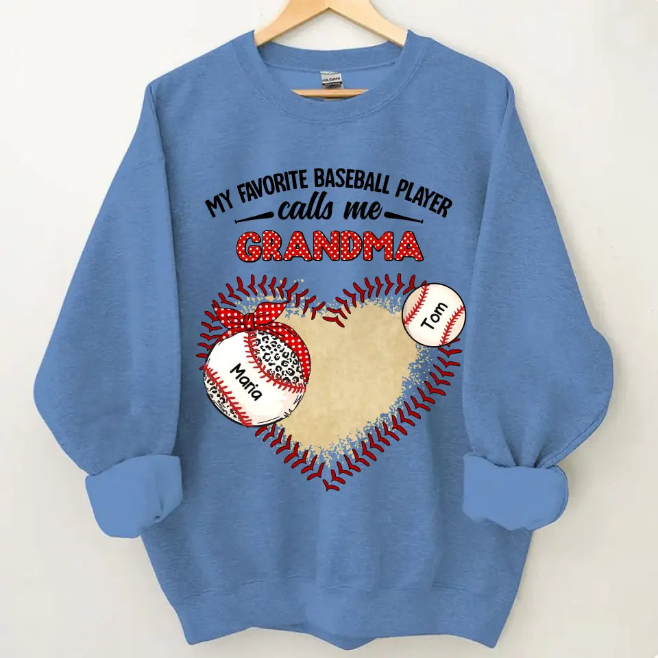 Personalized "My Favorite Baseball Player Calls Me Grandma" Print Clothing