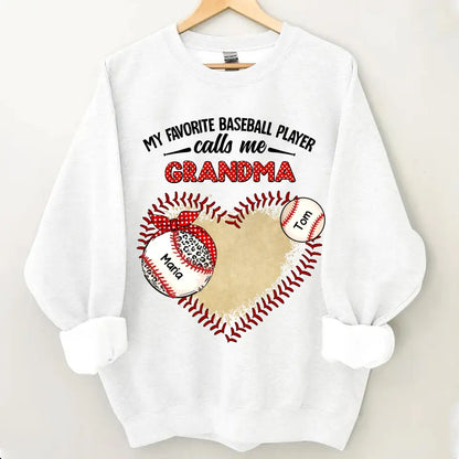 Personalized "My Favorite Baseball Player Calls Me Grandma" Print Clothing