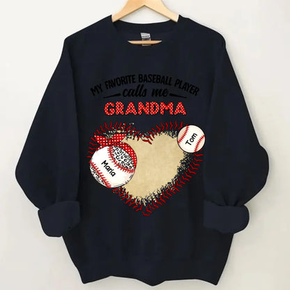 Personalized "My Favorite Baseball Player Calls Me Grandma" Print Clothing