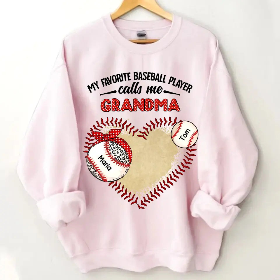 Personalized "My Favorite Baseball Player Calls Me Grandma" Print Clothing