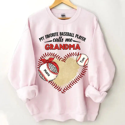 Personalized "My Favorite Baseball Player Calls Me Grandma" Print Clothing
