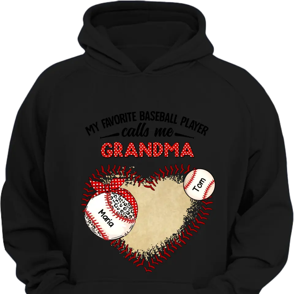 Personalized "My Favorite Baseball Player Calls Me Grandma" Print Clothing