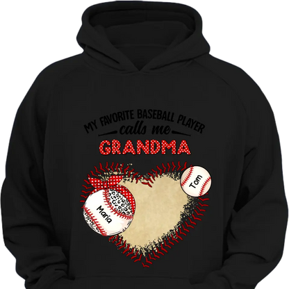 Personalized "My Favorite Baseball Player Calls Me Grandma" Print Clothing