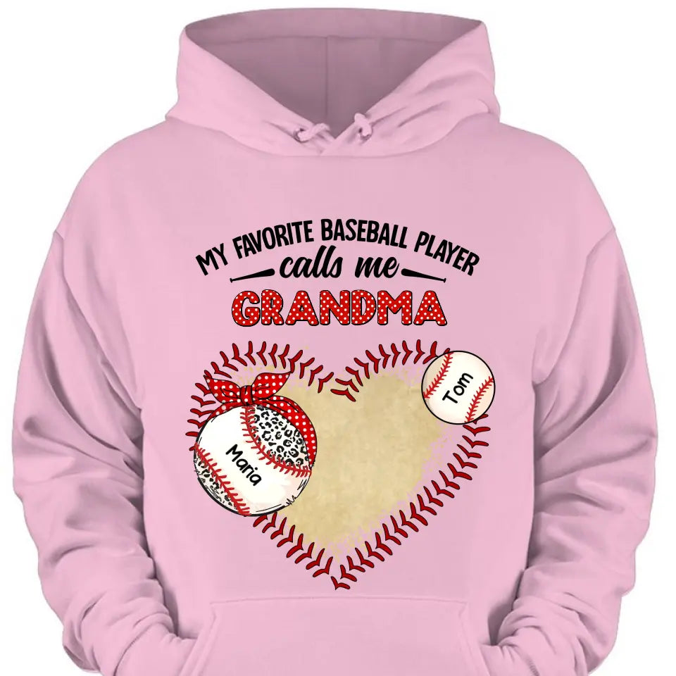 Personalized "My Favorite Baseball Player Calls Me Grandma" Print Clothing