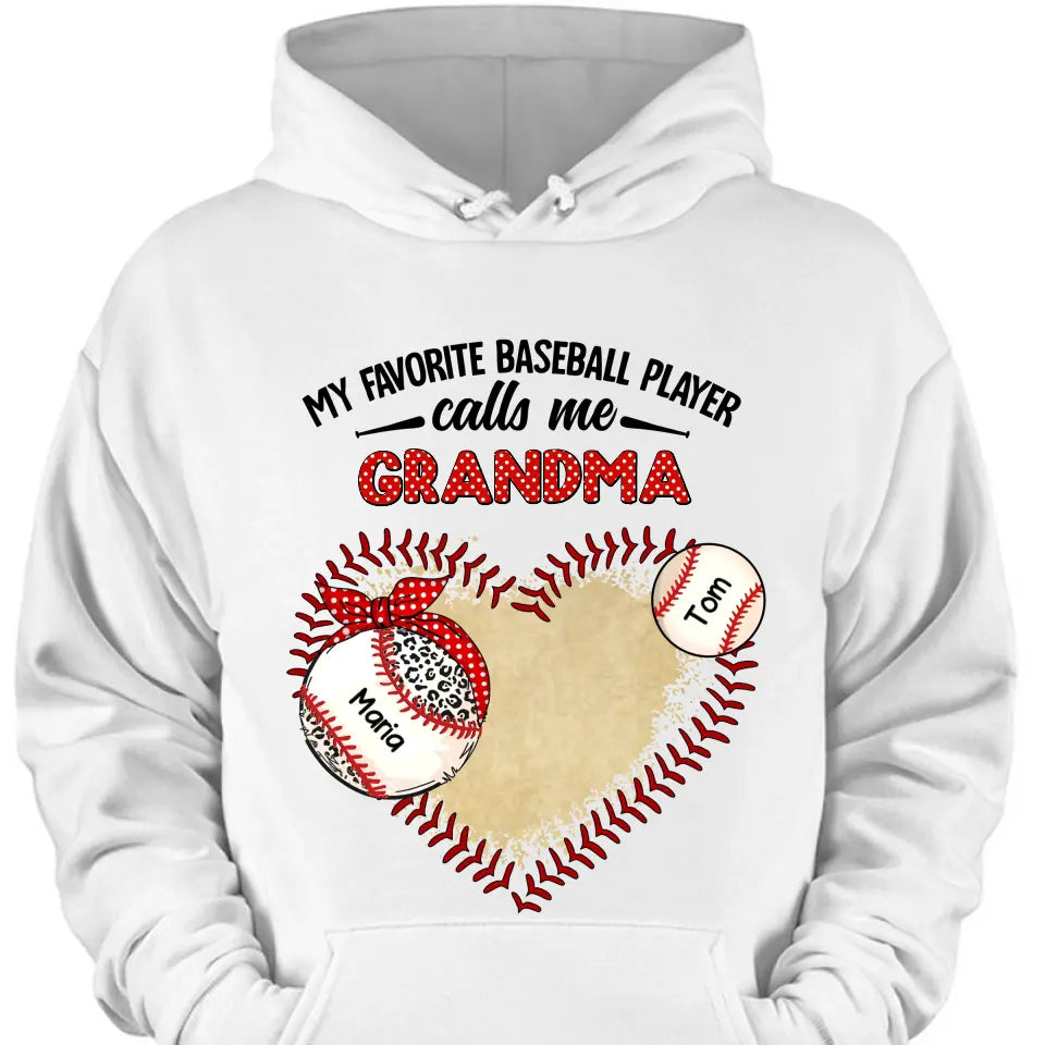 Personalized "My Favorite Baseball Player Calls Me Grandma" Print Clothing