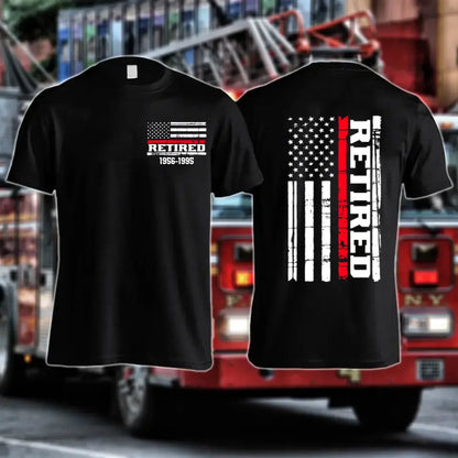 Personalized US Firefighter Retired Served Time T-shirt 2D Printed