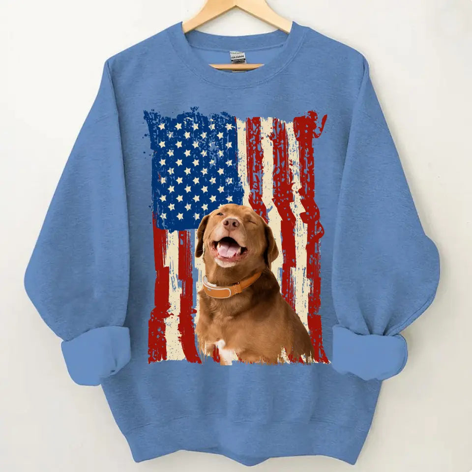 Personalize upload your photo flag background print clothes